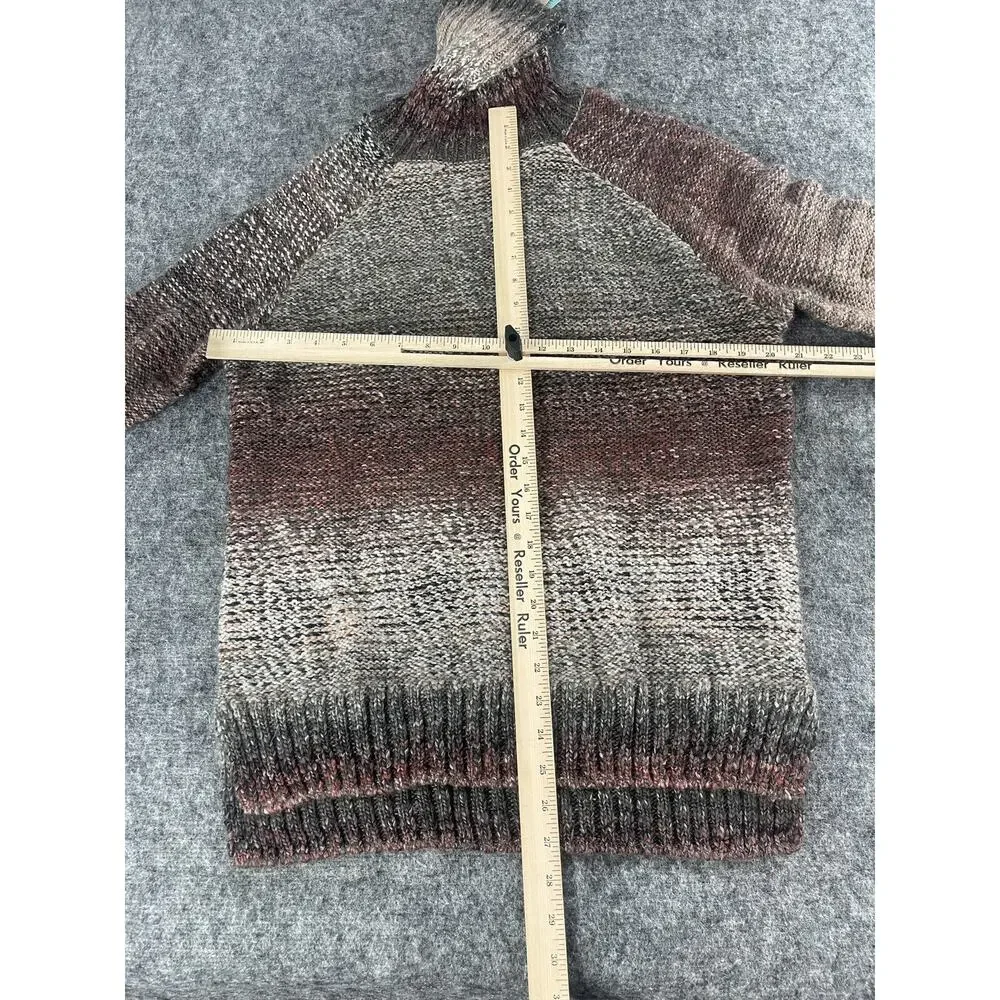 Prana Sweater Women Small Tunic Gray Turtle Neck Wool Blend Pullover Knit N38